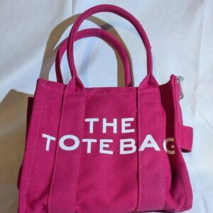 Pink Canvas Tote Bag “THE TOTE BAG” Graphic Large Everyday Carryall